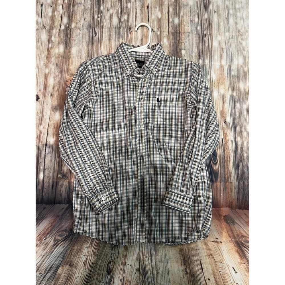 Local Boy Plaid Button Down Shirt Boys Size Large Blue Excellent Long Sleeve